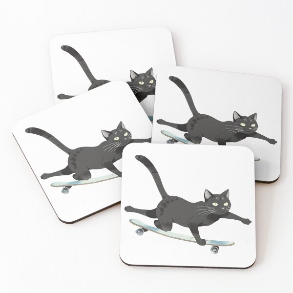 Item preview, A black cat is skateboarding designed and sold by ZippyAke.