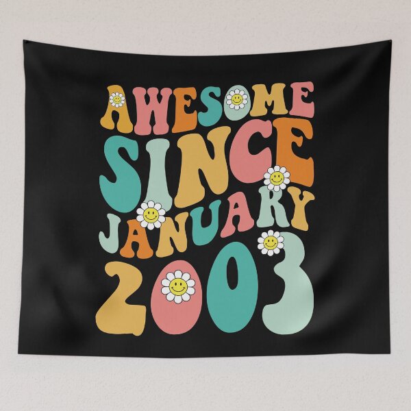 Item preview, Awesome Since January 2003 | Made In 2003 | Retro Groovy Birthday designed and sold by Christina-grich.