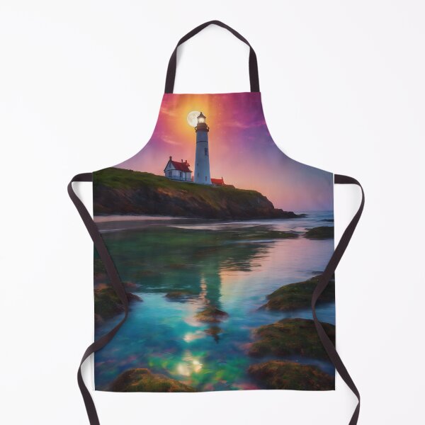 Item preview, Beautiful Scene - Sunset behind a lighthouse with water reflection designed and sold by Geek-Girl-Art.