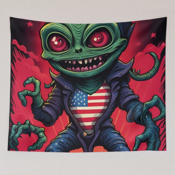 Item preview, alienlove 169 good mood lucky funny skull hero designed and sold by alienlove-8.