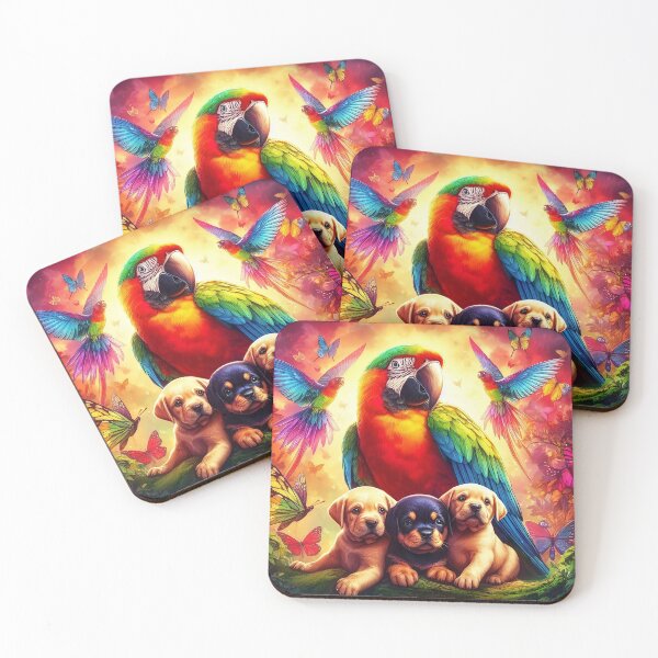 Artikelvorschau, Feathered Wonders: Die Kunst der bunten Papageien entworfen und verkauft von Daniel Dudgeon.