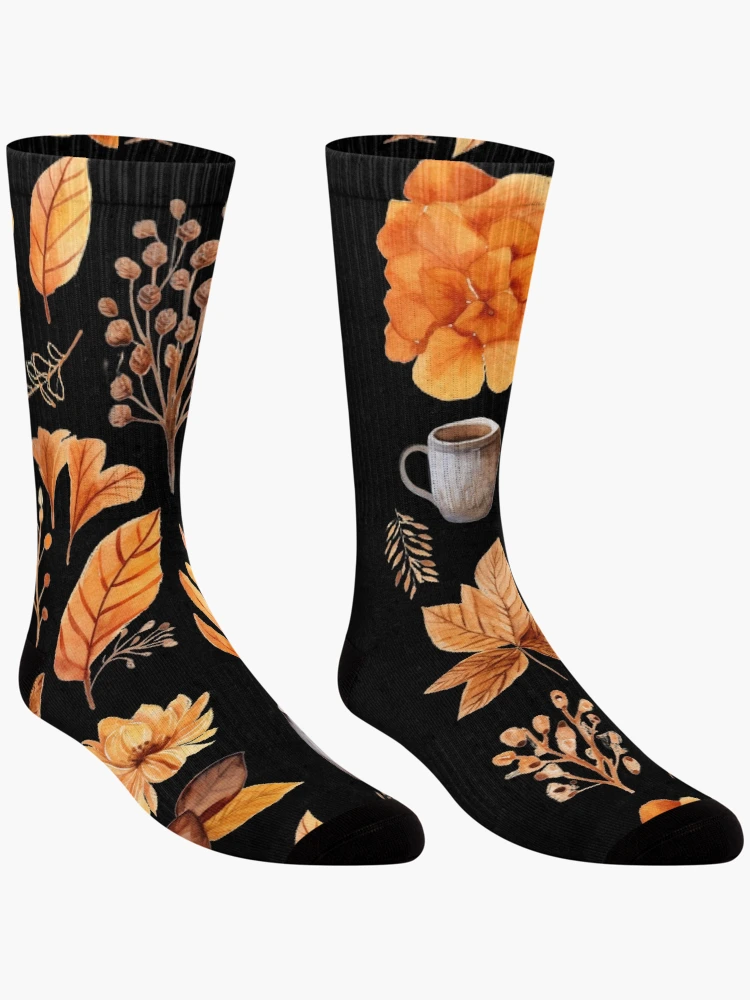 Thumbnail 3 of 5, Socks, Autumn Pattern Fall Pattern designed and sold by AnnaMDesign.