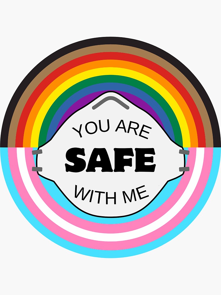 Thumbnail 3 of 3, Sticker, You are safe with me designed and sold by fansmaskup.