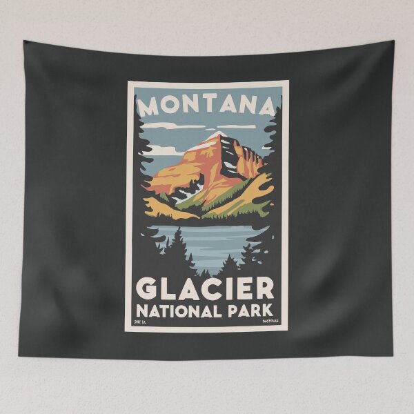 Item preview, A Vintage Travel Art of the Glacier National Park - Montana - US  designed and sold by GoodOldVintage.