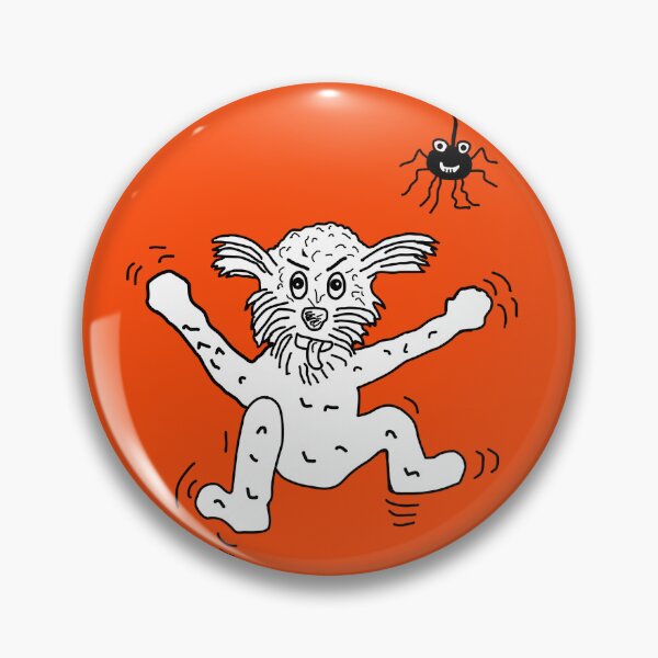 Item preview, leaping dog with spider designed and sold by Nikki Attree.