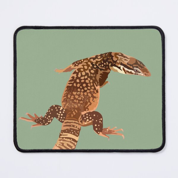 Artikelvorschau, A steht für Ackies Monitor Lizard, Ackies Monitor Lizard Artwork – Detaillierte Reptilienillustration und exotisches Wildtierdesign entworfen und verkauft von PrettylittlepastelUk.