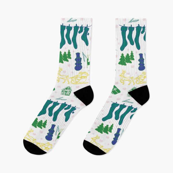 Item preview, Enchanted Christmas Wonderland Pattern Green on White designed and sold by ara-designs.