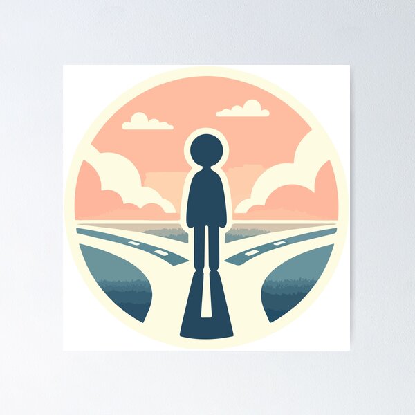 Item preview, Contemplation at the Crossroads under a Pink Sky designed and sold by OniumEth.