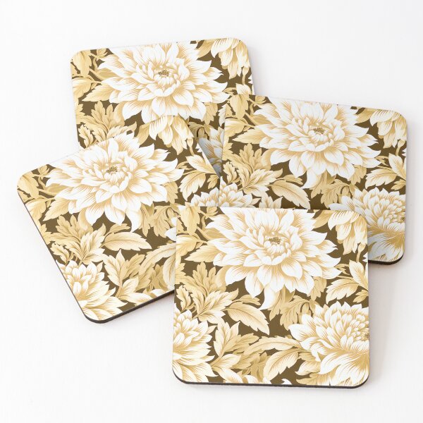 Item preview, "Light yellow and white flowers" - 1950's American House Wallpaper - Classic designed and sold by Paul-05.