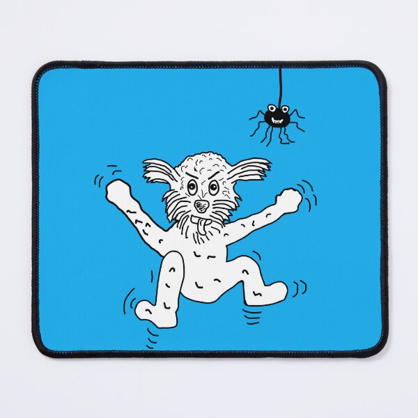 Item preview, leaping dog with spider designed and sold by Nikki Attree.