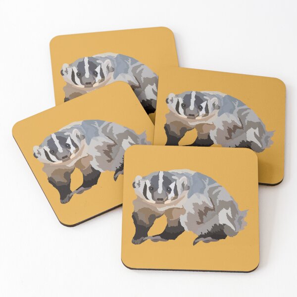Item preview, A is for American Badger ,American Badger Artwork – Detailed Wildlife Illustration and Nature Design designed and sold by PrettylittlepastelUk.