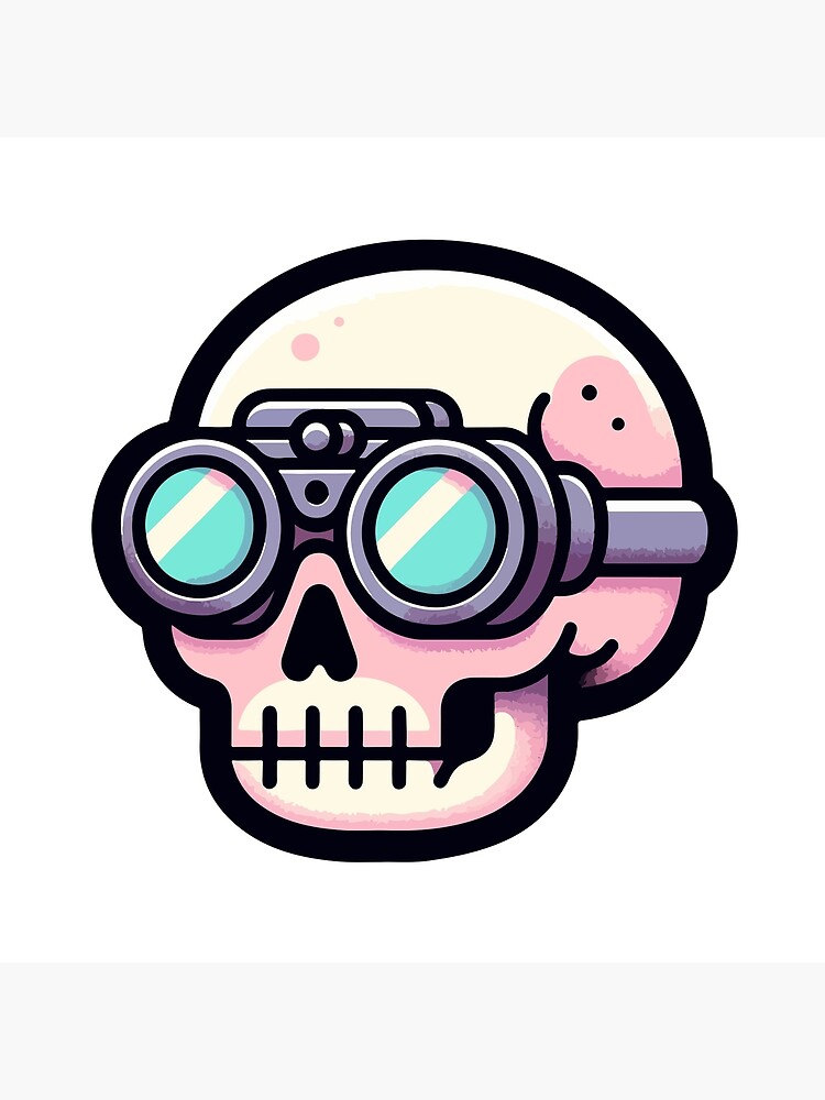 Thumbnail 4 of 4, Pillow, Cyberpunk Skull with Techno Goggles designed and sold by OniumEth.