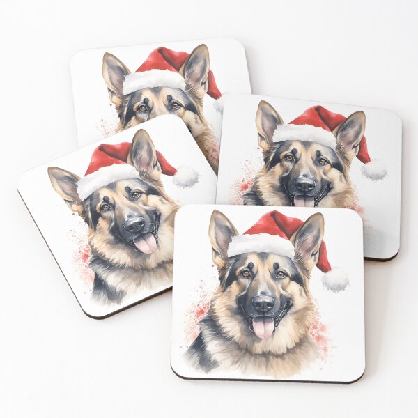 Item preview, christmas german shepherd holiday print designed and sold by dcrc.
