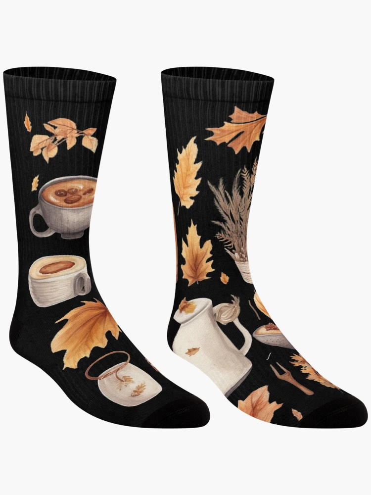 Thumbnail 3 of 5, Socks, Autumn Pattern Fall Pattern designed and sold by AnnaMDesign.