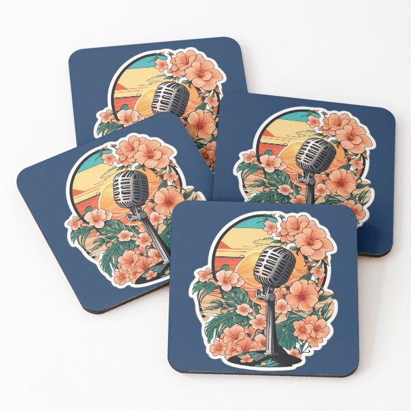 Item preview, DJ Microphone on a beach with Hawaii Orchid Flowers designed and sold by NautiChic.