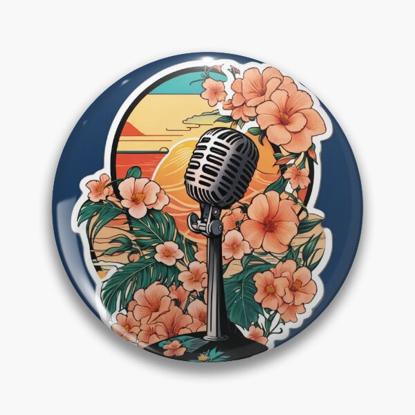 Item preview, DJ Microphone on a beach with Hawaii Orchid Flowers designed and sold by NautiChic.