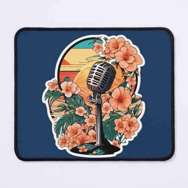 Item preview, DJ Microphone on a beach with Hawaii Orchid Flowers designed and sold by NautiChic.