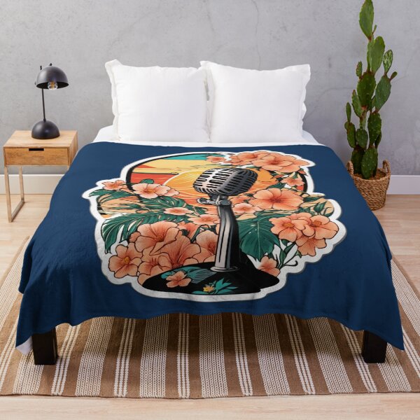 Item preview, DJ Microphone on a beach with Hawaii Orchid Flowers designed and sold by NautiChic.