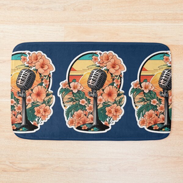 Item preview, DJ Microphone on a beach with Hawaii Orchid Flowers designed and sold by NautiChic.
