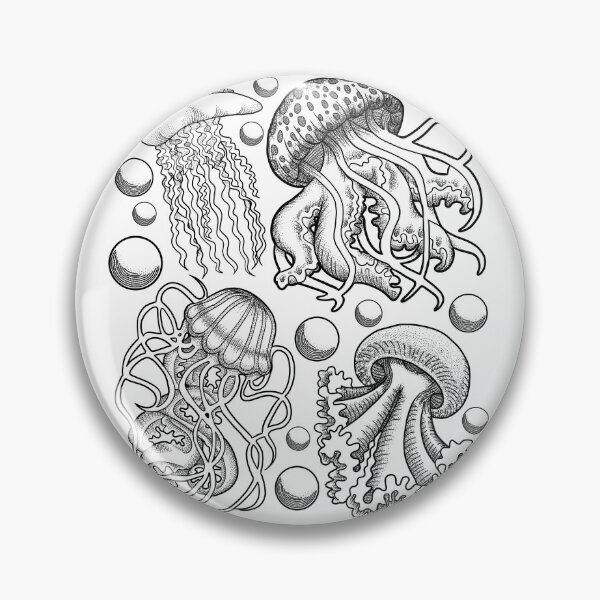 Item preview, Line And Dotwork Jellyfish Print designed and sold by Xyluxus.