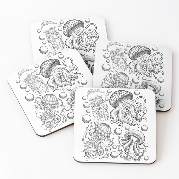 Item preview, Line And Dotwork Jellyfish Print designed and sold by Xyluxus.
