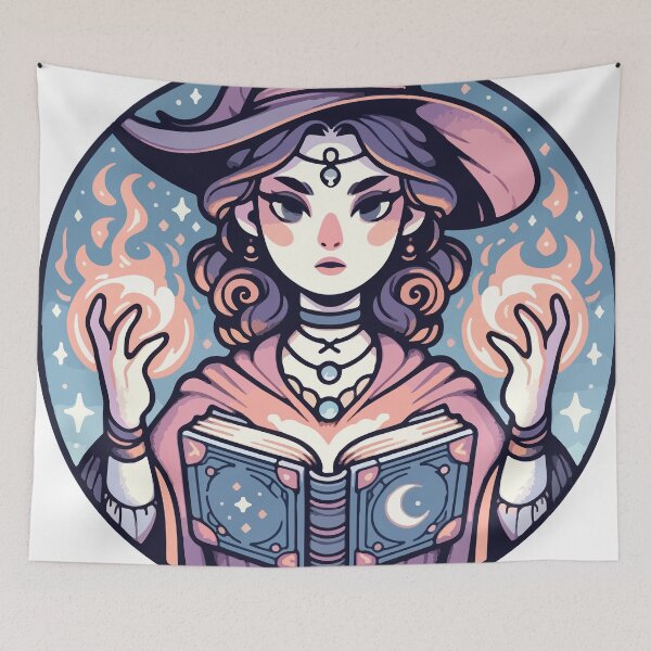 Item preview, Enchanted Witch with Celestial Book designed and sold by OniumEth.