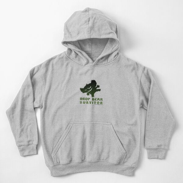 Drop Bear Survivor Silhouette Kids Pullover Hoodie