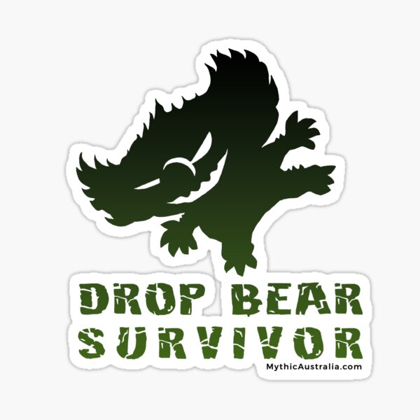Drop Bear Survivor Silhouette Sticker