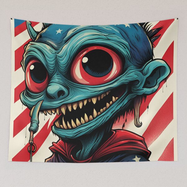 Item preview, alienlove 174 good mood lucky funny skull hero designed and sold by alienlove-8.