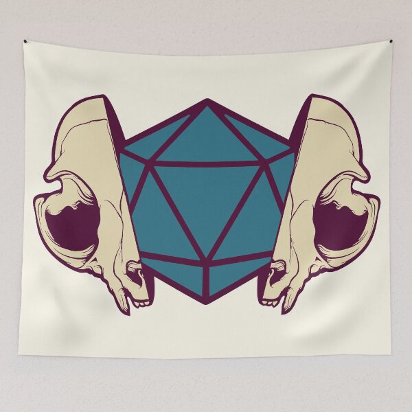 Item preview, DnD Tabaxi Skull D20 designed and sold by bridglet.