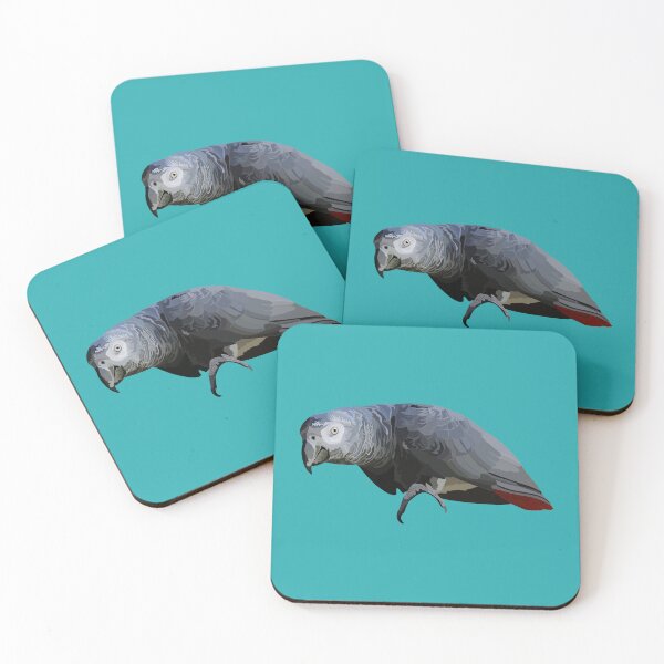 Item preview, A is for Amazon Grey Parrot ,Amazon Grey Parrot Artwork – Vibrant Tropical Bird Illustration and Wildlife Design designed and sold by PrettylittlepastelUk.