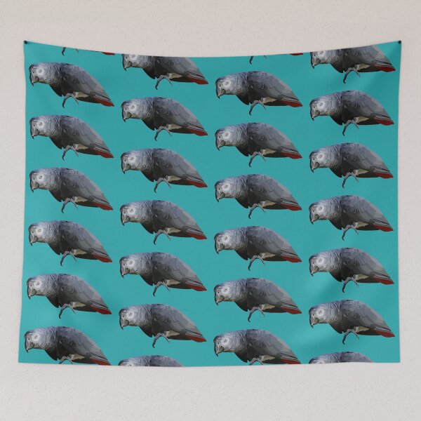 Item preview, A is for Amazon Grey Parrot ,Amazon Grey Parrot Artwork – Vibrant Tropical Bird Illustration and Wildlife Design designed and sold by PrettylittlepastelUk.