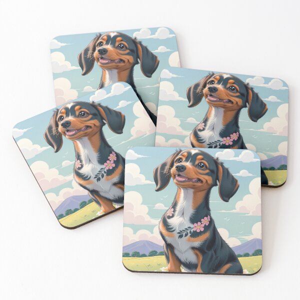 Item preview, Portrait cute adorable Dachshund dog beautiful colorful landscape designed and sold by Tio-Tecun.