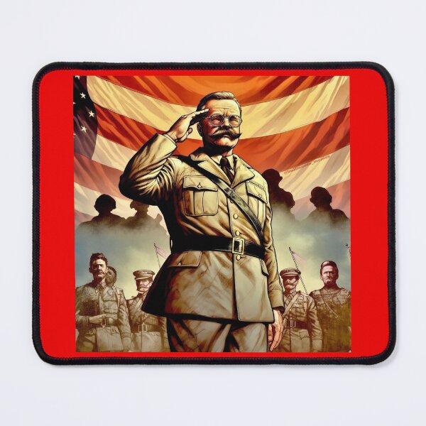 Item preview, Theodore Roosevelt Saluting Soldiers designed and sold by BullMooseMemes.