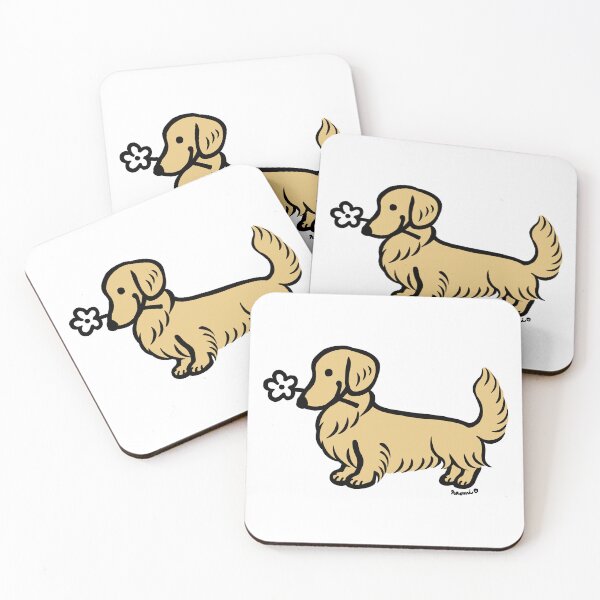 Item preview, Longhaired Cream Dachshund Tiny Flower designed and sold by HappyLabradors.