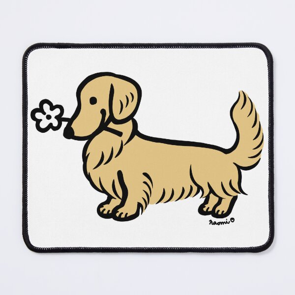 Item preview, Longhaired Cream Dachshund Tiny Flower designed and sold by HappyLabradors.