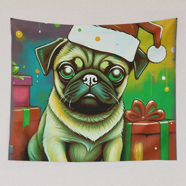 Item preview, Pug HAPPY HOLIDAYS 10 PUGGY HOLIDAYS designed and sold by RedBluffTraders.