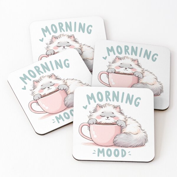 Item preview, Morning Mood, a cat lovers morning dilemma designed and sold by RuyaFab.