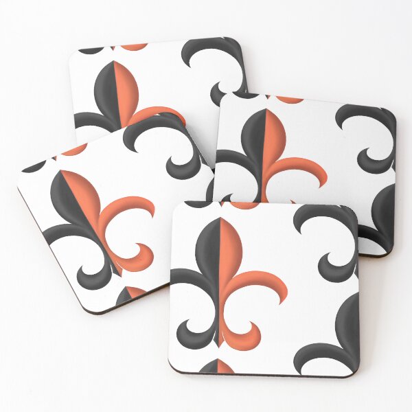 Item preview, Black and Tangerine Fleur de Lis designed and sold by lezell.