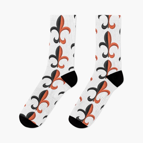 Item preview, Black and Tangerine Fleur de Lis designed and sold by lezell.