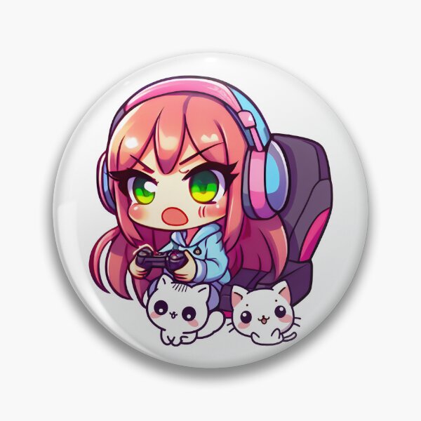 Item preview, Gamer Girl, Kawaii Art, Cat Love, Kitty, Cat Owner designed and sold by Porcupine Tees ⭐⭐⭐⭐⭐.