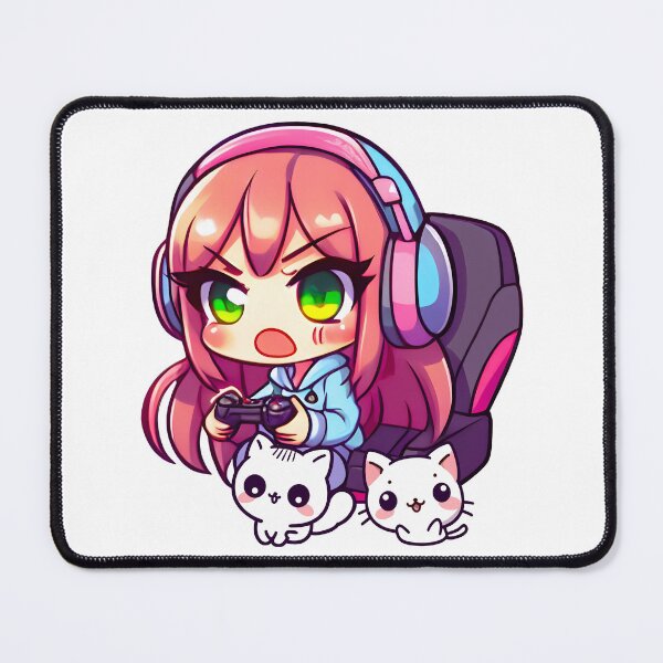Item preview, Gamer Girl, Kawaii Art, Cat Love, Kitty, Cat Owner designed and sold by Porcupine Tees ⭐⭐⭐⭐⭐.