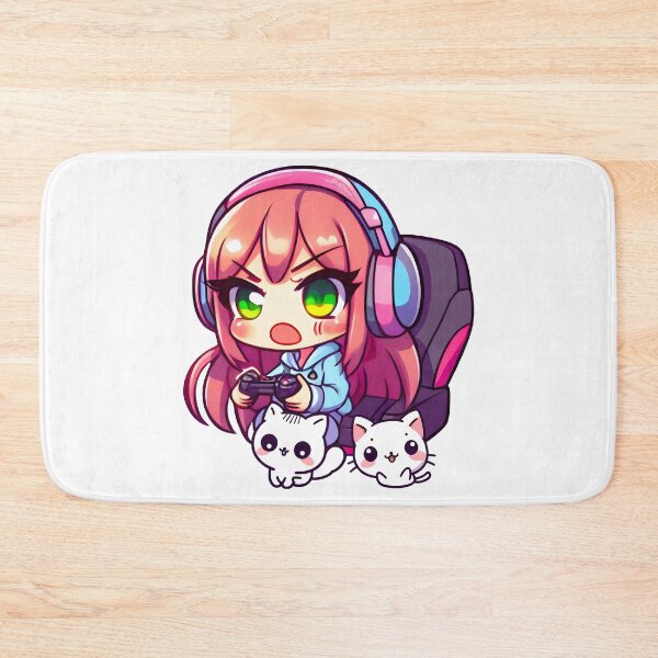 Item preview, Gamer Girl, Kawaii Art, Cat Love, Kitty, Cat Owner designed and sold by Porcupine Tees ⭐⭐⭐⭐⭐.
