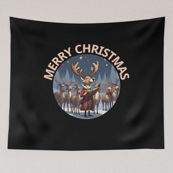 Item preview, Festive Reindeer Choir in Snow designed and sold by ChicTrendz.