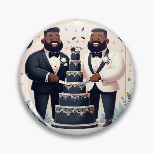 Item preview, Cute newly wed happy gay husbands designed and sold by norbears.