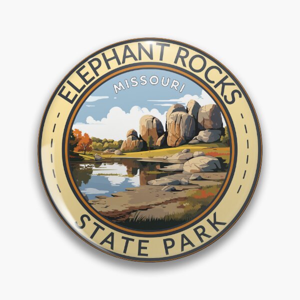 Item preview, Elephant Rocks State Park Missouri Travel Art Badge designed and sold by KrisSidDesigns.