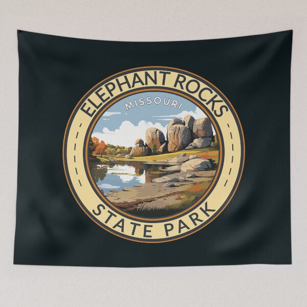 Item preview, Elephant Rocks State Park Missouri Travel Art Badge designed and sold by KrisSidDesigns.