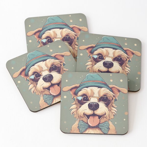 Item preview, Happy dog with hat, glasses and bow designed and sold by NaturaFotos.