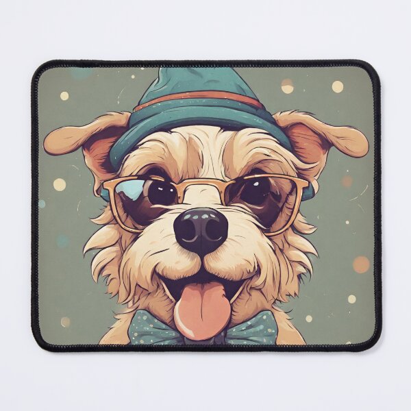 Item preview, Happy dog with hat, glasses and bow designed and sold by NaturaFotos.