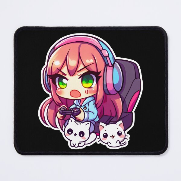 Item preview, Gamer Girl, Kawaii Art, Cat Love, Cute Kitty, Cat Owner designed and sold by Porcupine Tees ⭐⭐⭐⭐⭐.